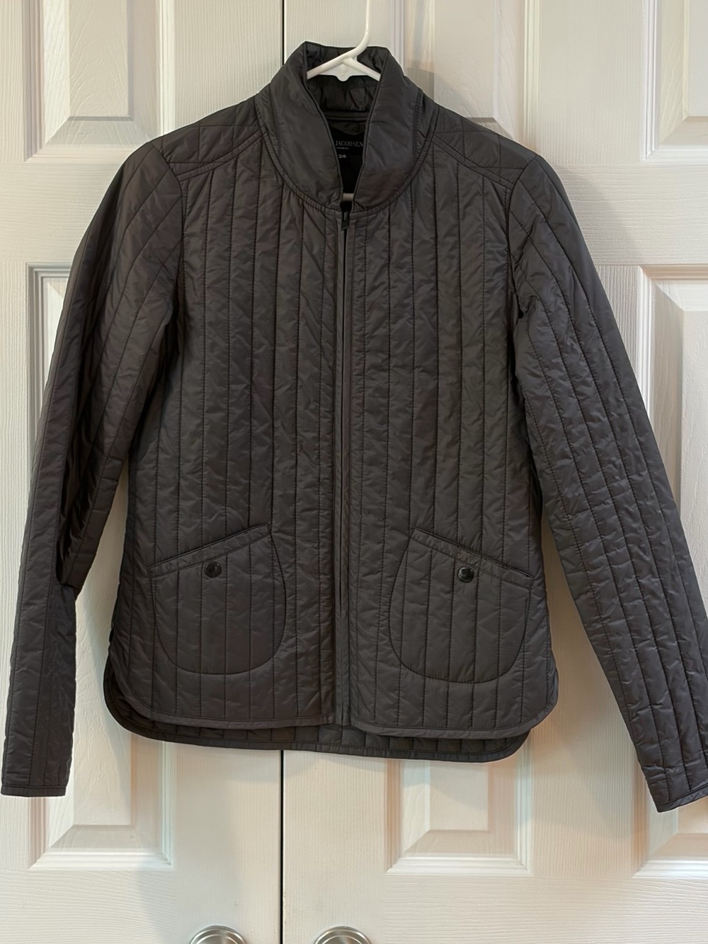 Ilse Jacobsen Slate Gray Quilted Zip Up Lightweight Jacket Size 4